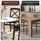 Costway Rustic Dining Table Wooden Dining Table with Round Tabletop & Curved Trestle Legs Natural/Walnut/Black/White/White&Walnut/White&Natural